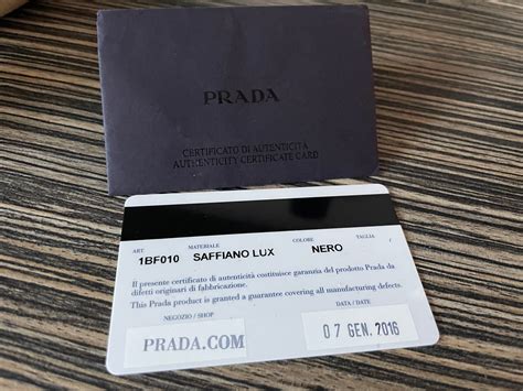 prada authentic card certificate|prada authenticity card blank.